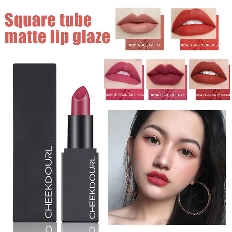 Матовые помады CHEEKDOURL 5 видов цветов водостойкая матовая помада косметика легкая