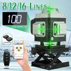 16 фон для фотосъемки с изображением зеленого светильник 4D автоматическое само-Выравнивающий лазерный уровень 360 по горизонтали супер Мощная зеленая лазерная с цифровым Батарея