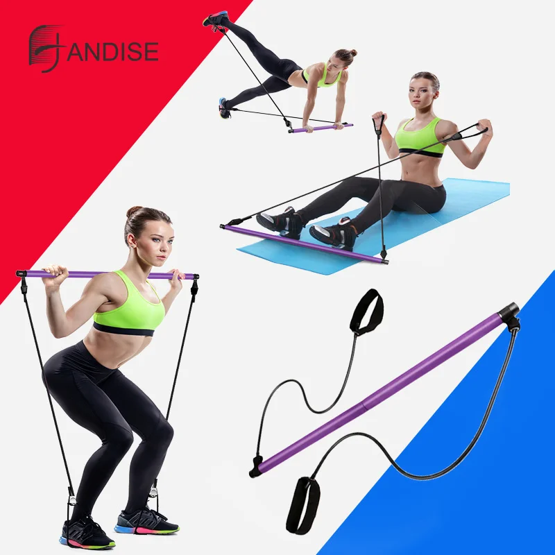 

Yoga Resistance Bands Pilates Stick Bodybuilding Crossfit Gym Rubber Tube Elastic Bands Fitness Equipment Training Exercise