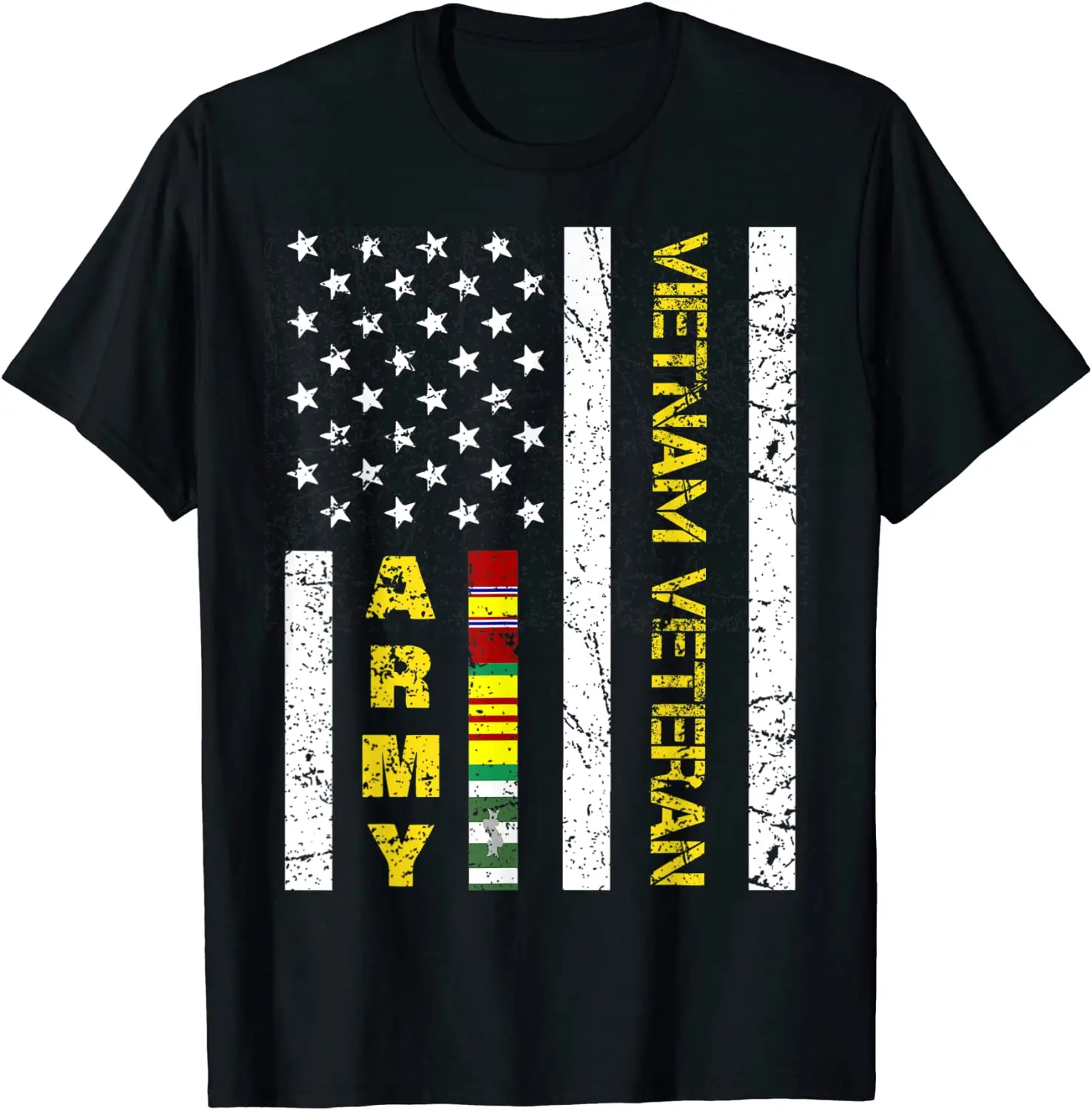 

US Army Vietnam Veteran USA Flag, Vietnam War Vet Men T-Shirt Short Casual 100% Cotton Shirts