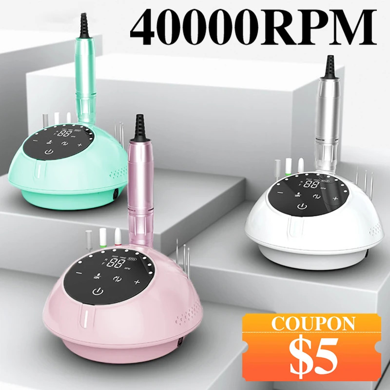 

40000RPM Profession Electric Nail Drill Machine With HD Touch Screen Foot Pedal Manicure Nail Cutter Set For Acrylic Nail Tool