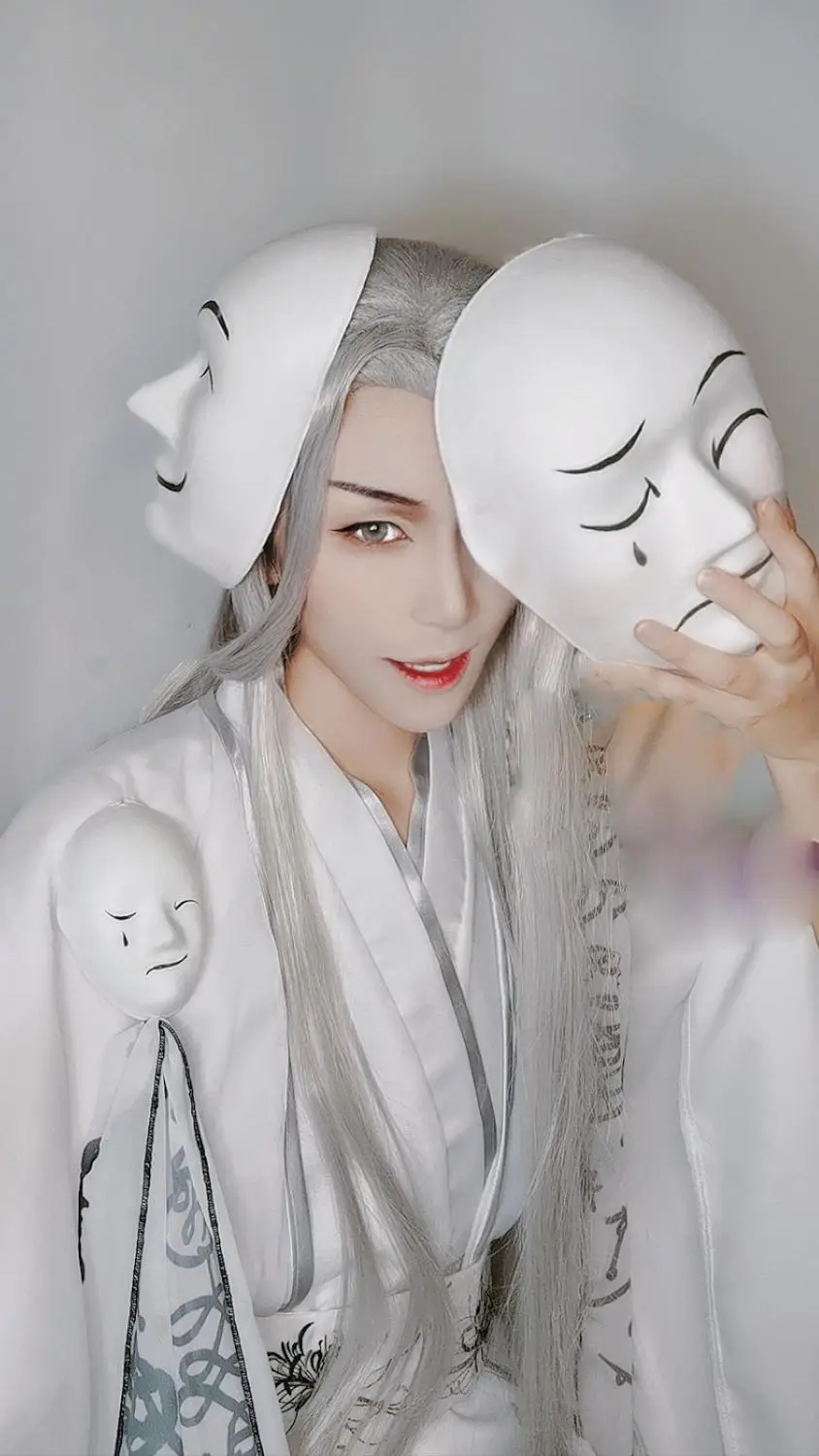 2 Designs White Black Two Ghost Officers Male Emperer Costume Hanfu cos Prince of Wu Yong JunWu Cosplay