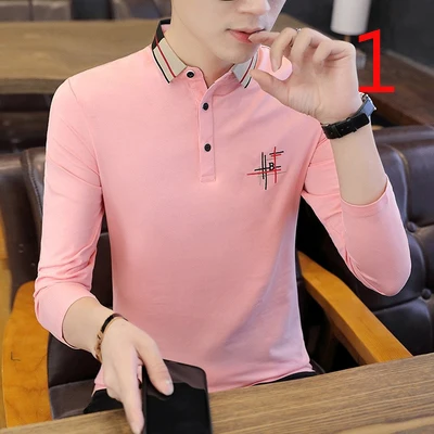 

2020 new tide men's long-sleeved t-shirt streaming Korean version of self-cultivation