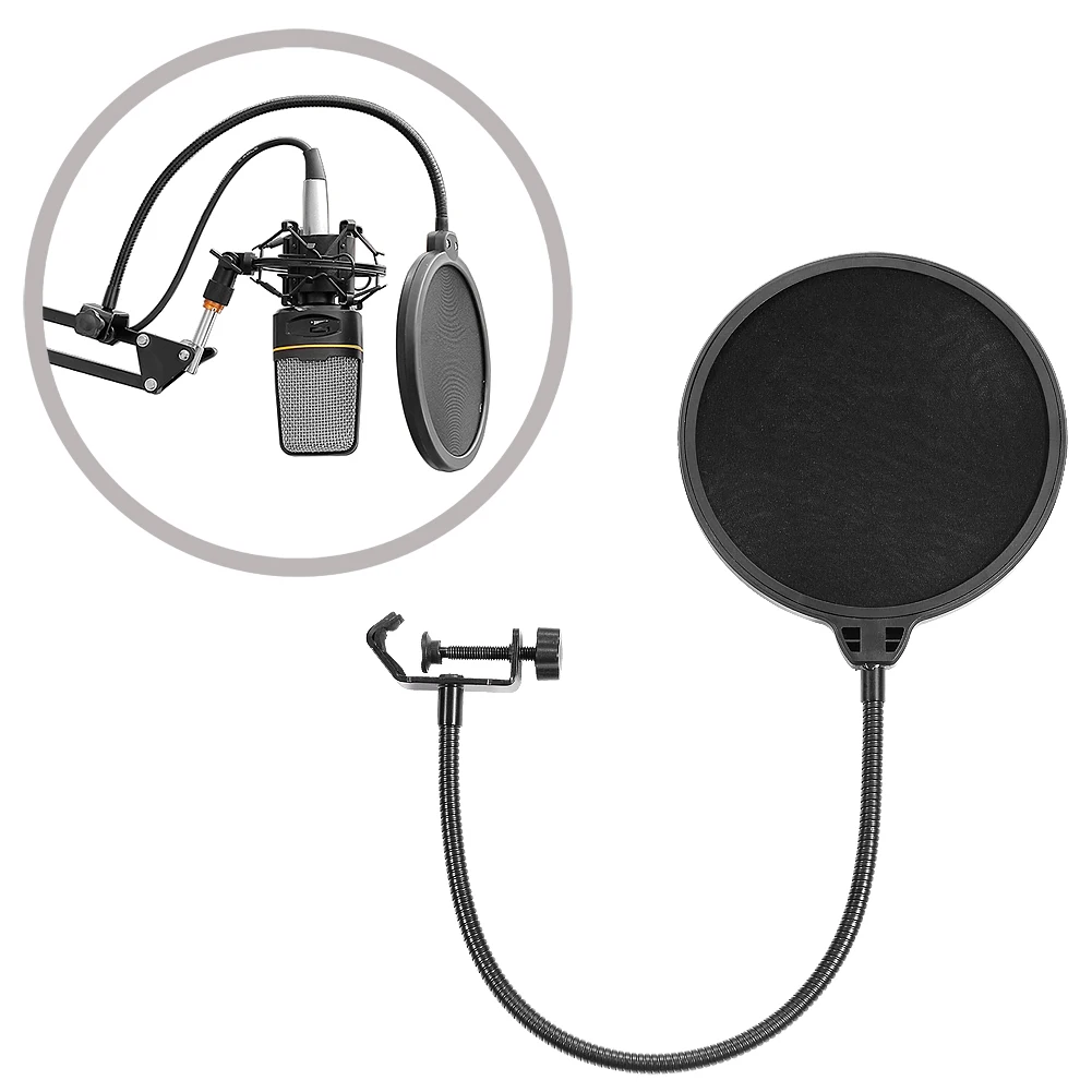 Neewer NB-35 Подвеска для микрофона, подставка, держатель с зажимом и настольный монтажный зажим, поп-фильтр, маска на ветровое стекло, защитный зажим, комплект