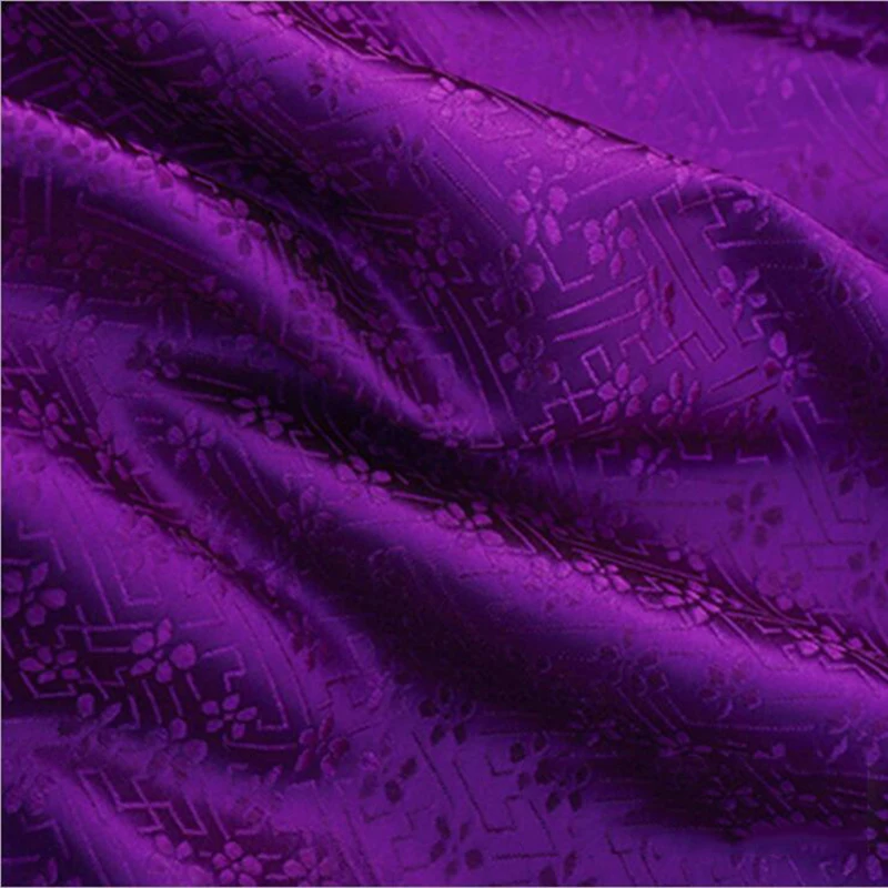 Высококачественная темно-фиолетовая жаккардовая ткань для свадебного платья