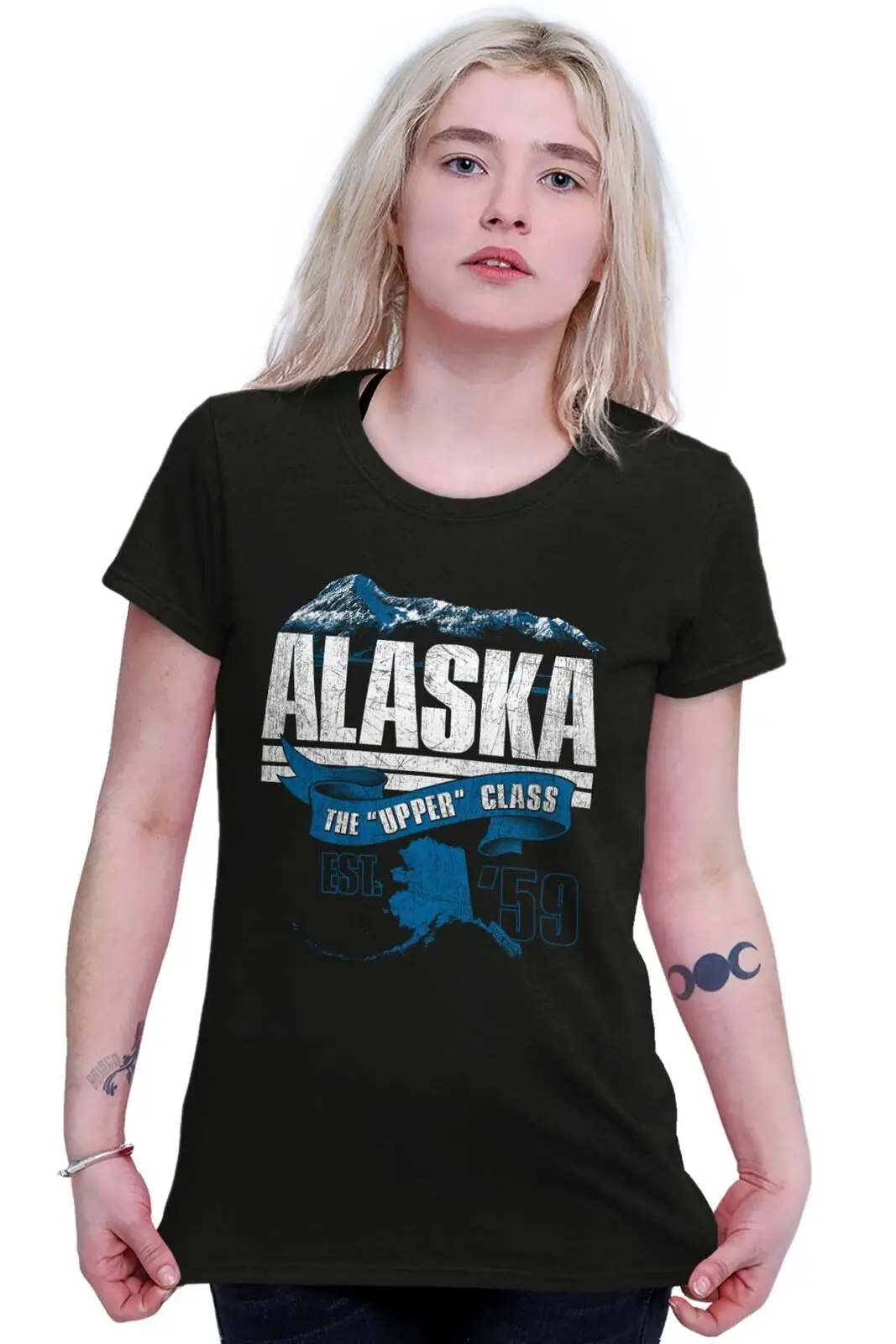 Аляска высшего класса АК карта штата каникулы сувенир женская футболка футболки