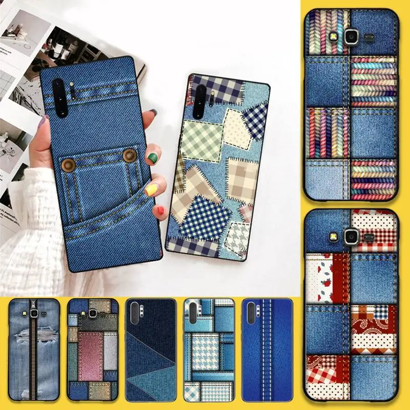 

Jeans Cowboy Denim printed Luxury Unique Design Phone Cover For Samsung Note 7 8 9 10 Lite Plus Galaxy J7 J8 J6 Plus 2018 Prime