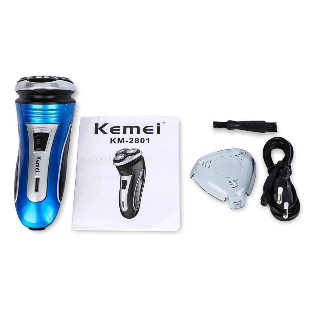 

Kemei2801 Electric Shaver S3 Heads Wareless Shaver Triple Blade Electric Rechargeable Shaving Razors Men Face Care 3D Floating