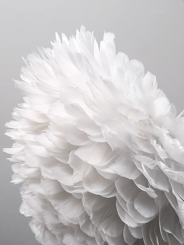 

Nordic modern creative personality bird's nest and feather chandeliers, applied to bedroom dining room children's room lights