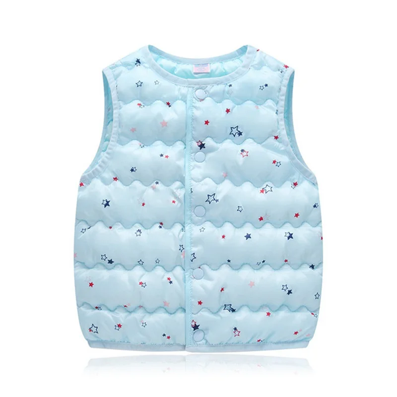 blue star CROAL CHERIE/милый жилет для малышей с птицами детский жилет для мальчиков и девочек зимняя куртка осенне-зимние жилеты для мальчиков, верхняя одежда для малышей, пальто - Цвет: blue star