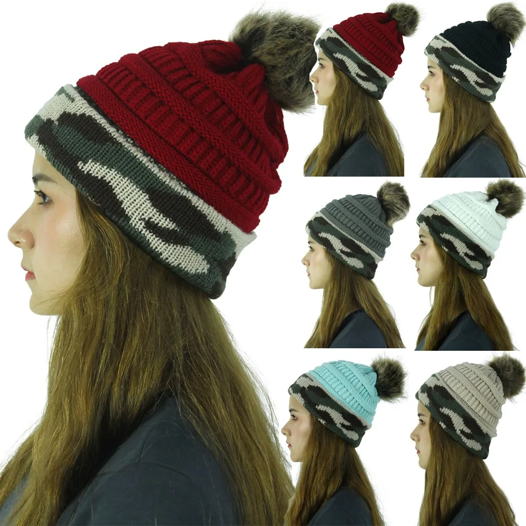 Зимние шапки для женщин зимняя вязаная шапка воротник комплект толстые теплые