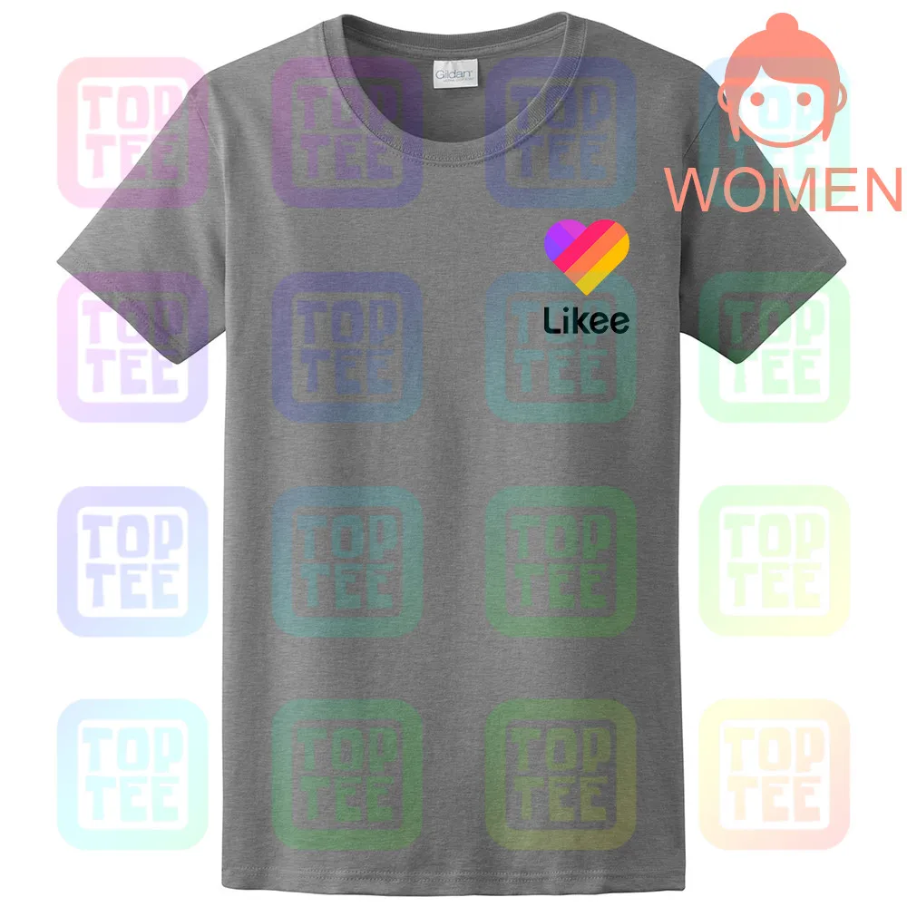 Women Grey Likee футболка для приложения likee hear футболка классная футболка забавная футболка - Цвет: Women Grey
