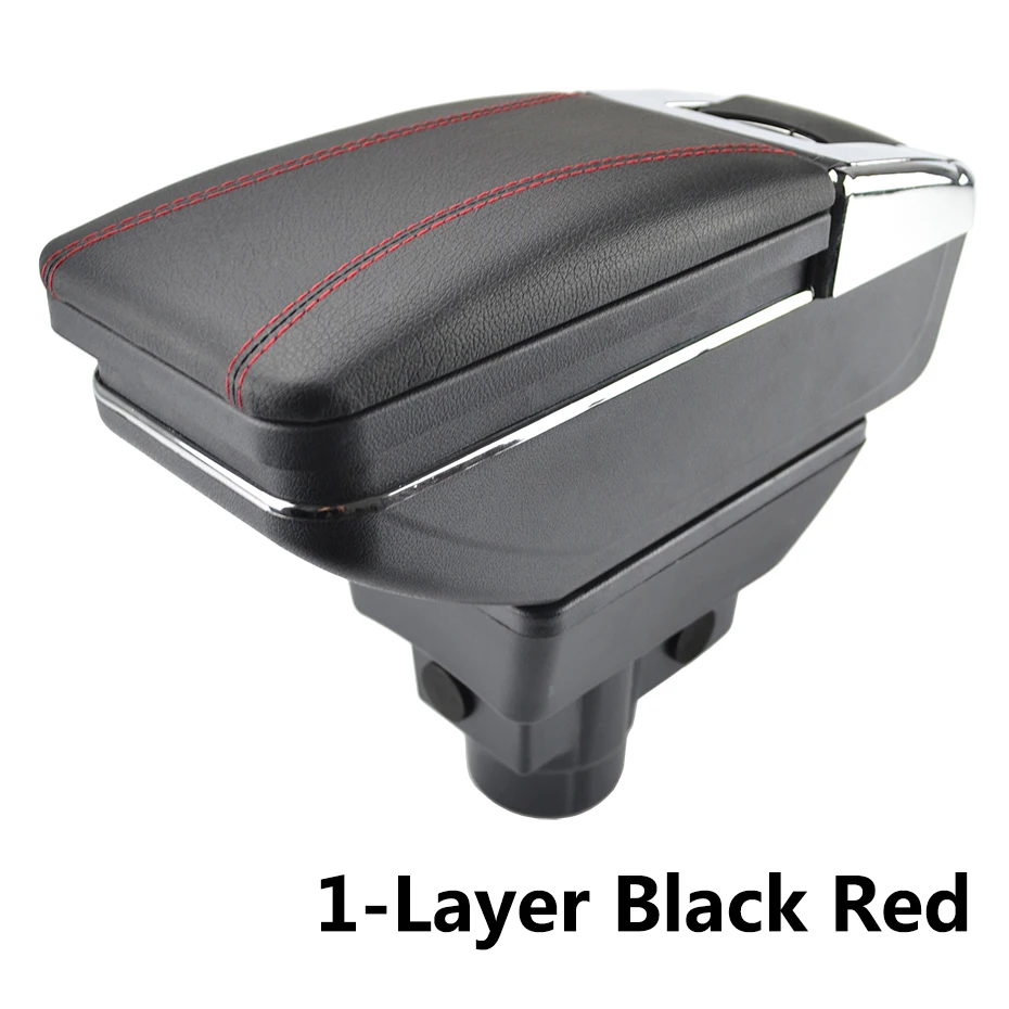 1-Layer Black Red Xukey центральный подлокотник для Opel Corsa D 2006- консольный центр черный ящик для хранения автомобиля для укладки пепельницы Vauxhall - Название цвета: 1-Layer Black Red