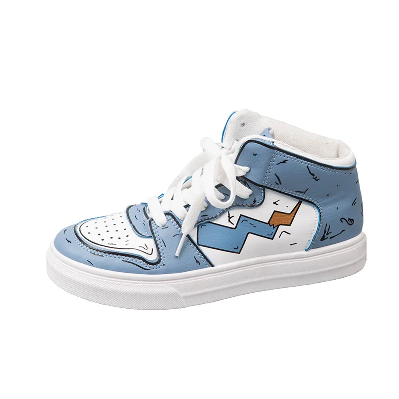 Бархатная детская обувь с высоким берцем синего и красного цвета Женская осенне