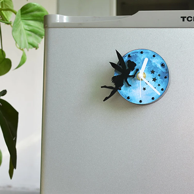 Unique Little Fairy Kitchen Refrigerator Fridge Magnet Portable Wall Clock Self Adhesive Magnetic Stickers Home Decoration | Дом и сад