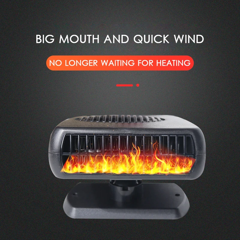 

12V 24V Air Purifier Cooler Dryer Demister Defroster Portable Electric Heating Windscreen Defroster Black Car Heater