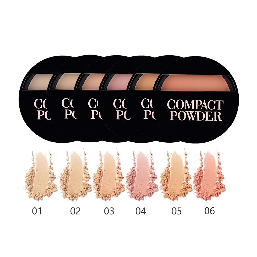 6 цветов компактный Гладкий Компактный контроль масла прессованная пудра с