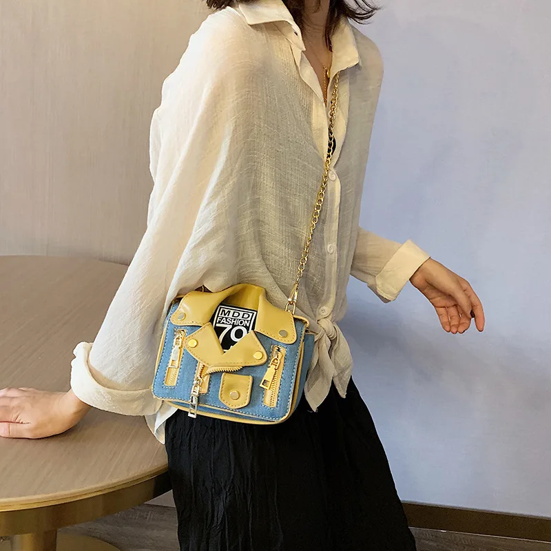 

2021 New Arrivals Women's PU Leather Shoulder Bags Clothes Shape Design High Quality Personality Novel Trend Small Square Bag