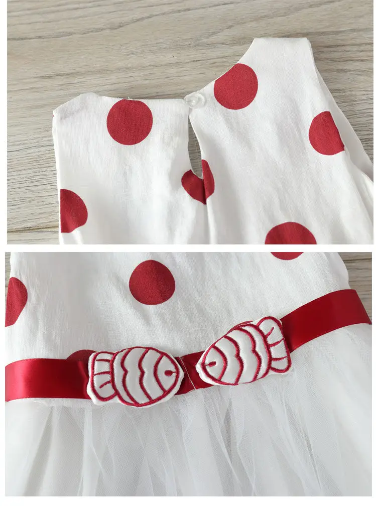 

2021 Summer Girls Polka-Dot Dress Sleeveless Bow Ball Gown Clothing Kids Baby Princess Dresses Children Clothes
