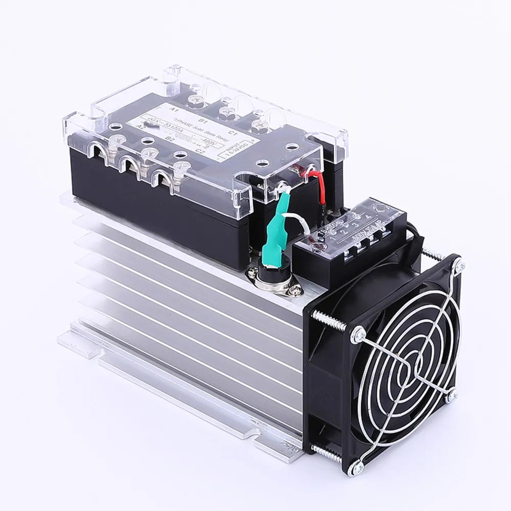 JGX-33100A Three Phase Solid State Relay AC480V 100A DC control AC Solid State Relay SSR AC Three DC-AC With Fan and Radiator