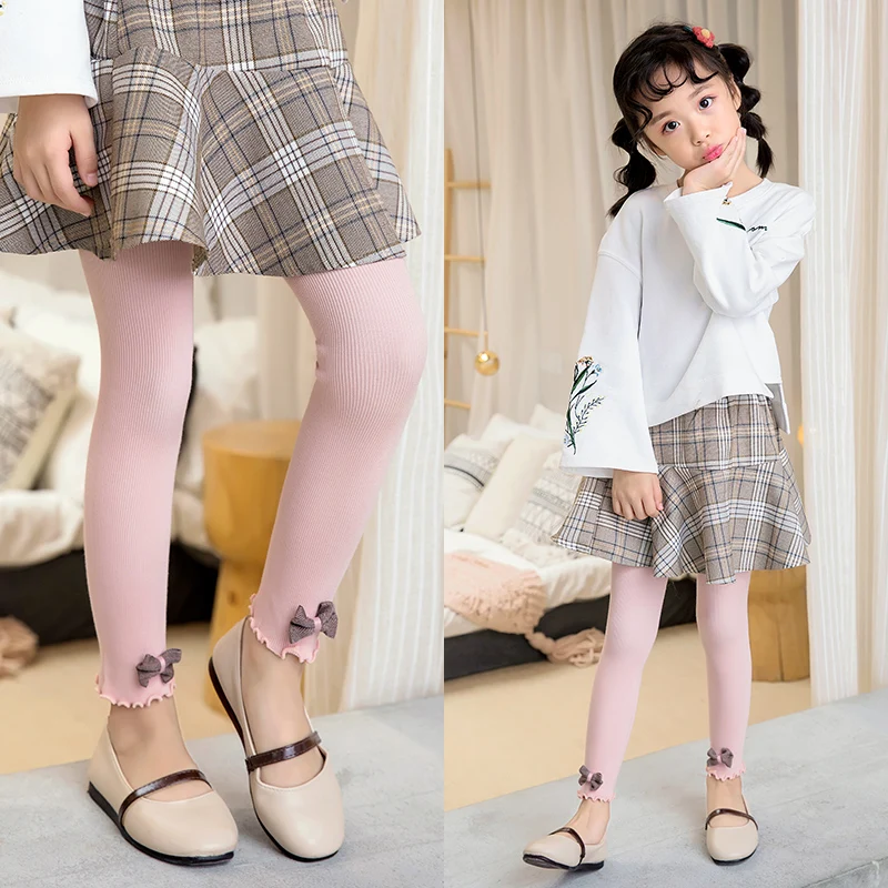 

Autumn Newborn Baby Girls Knitted Pantyhose Pants Cotton Leggings Elastic Waist Bowknot Design Toddler Bottoms 2019