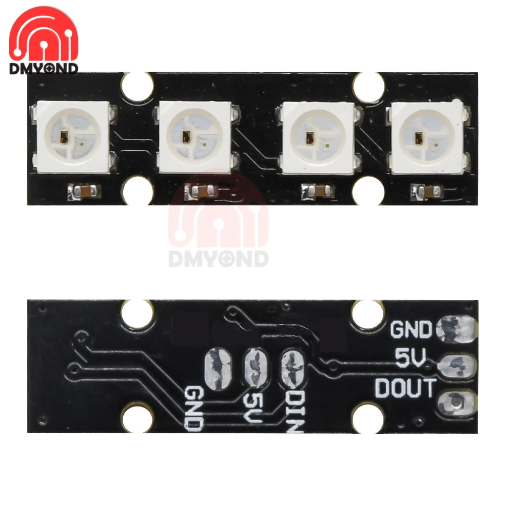 4-битная светодиодная RGB-подсветка WS2812B встроенная полноцветная макетная плата