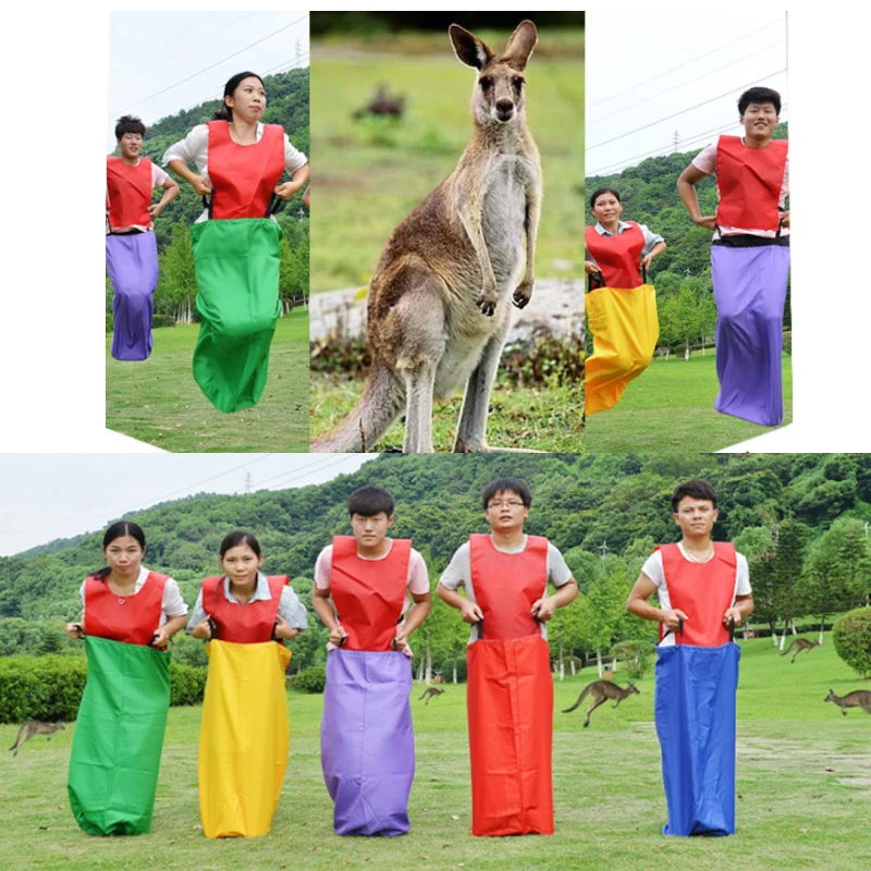 

1pc Outdoor Fun Speelgoed School Activiteit Sack Race Bag Kids Adult Familie Sack Racing Games Springen Sport Training Party