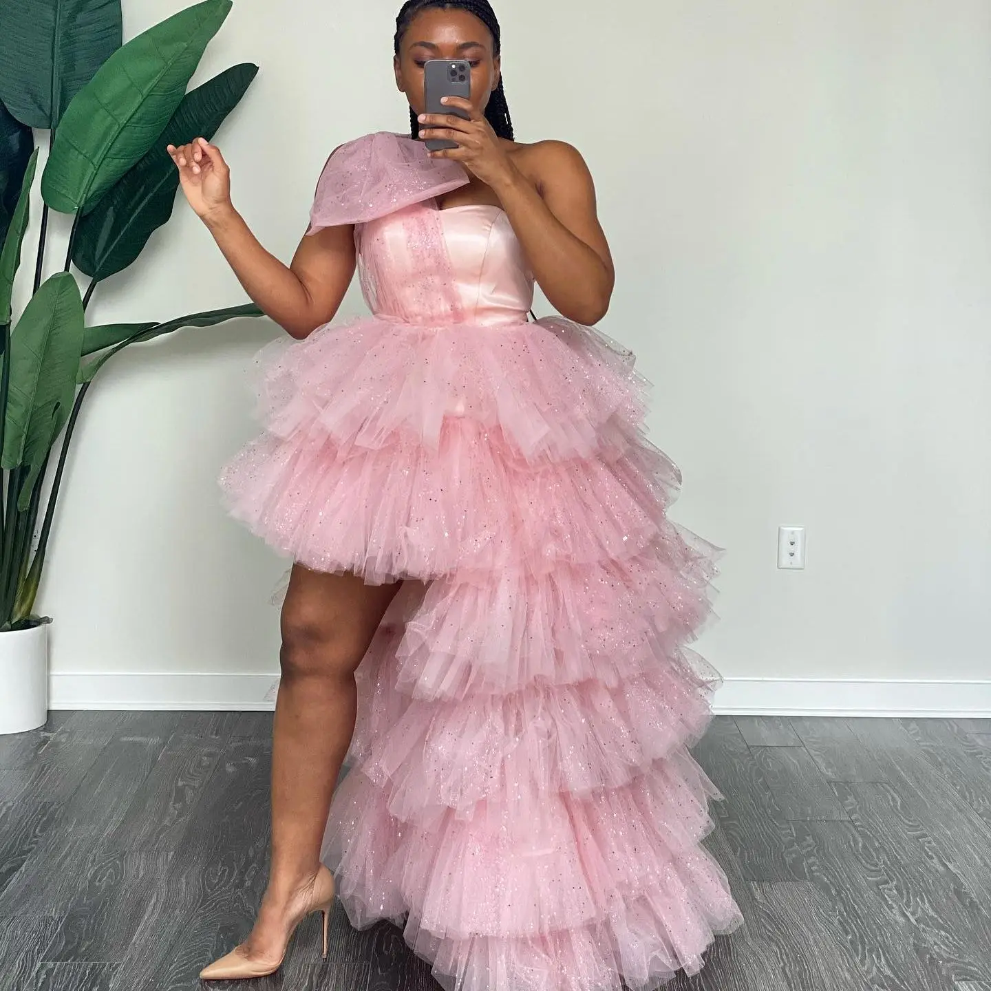 Блестящая розовая Женская юбка-пачка с блестками многоярусные юбки на день