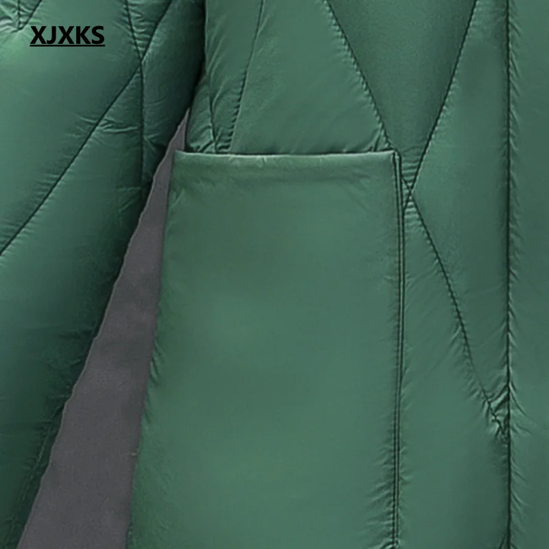 Женское пальто с капюшоном XJXKS теплое и удобное из хлопка Осень-зима 2021 | Женская