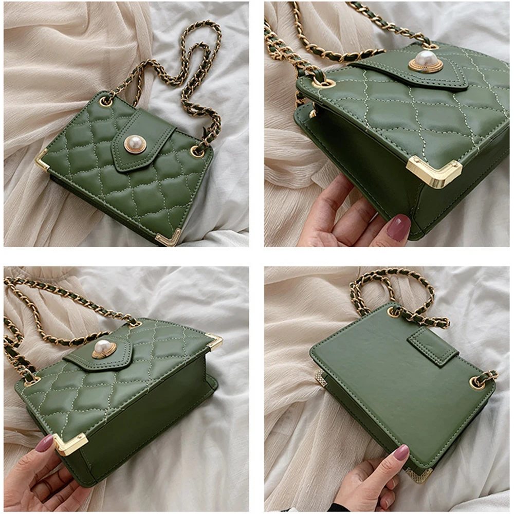 Women's Bag Female New Fashion Handbag Shoulder Bags for Women Messenger Handbags Rhombic Chain Bag White Red Green Black