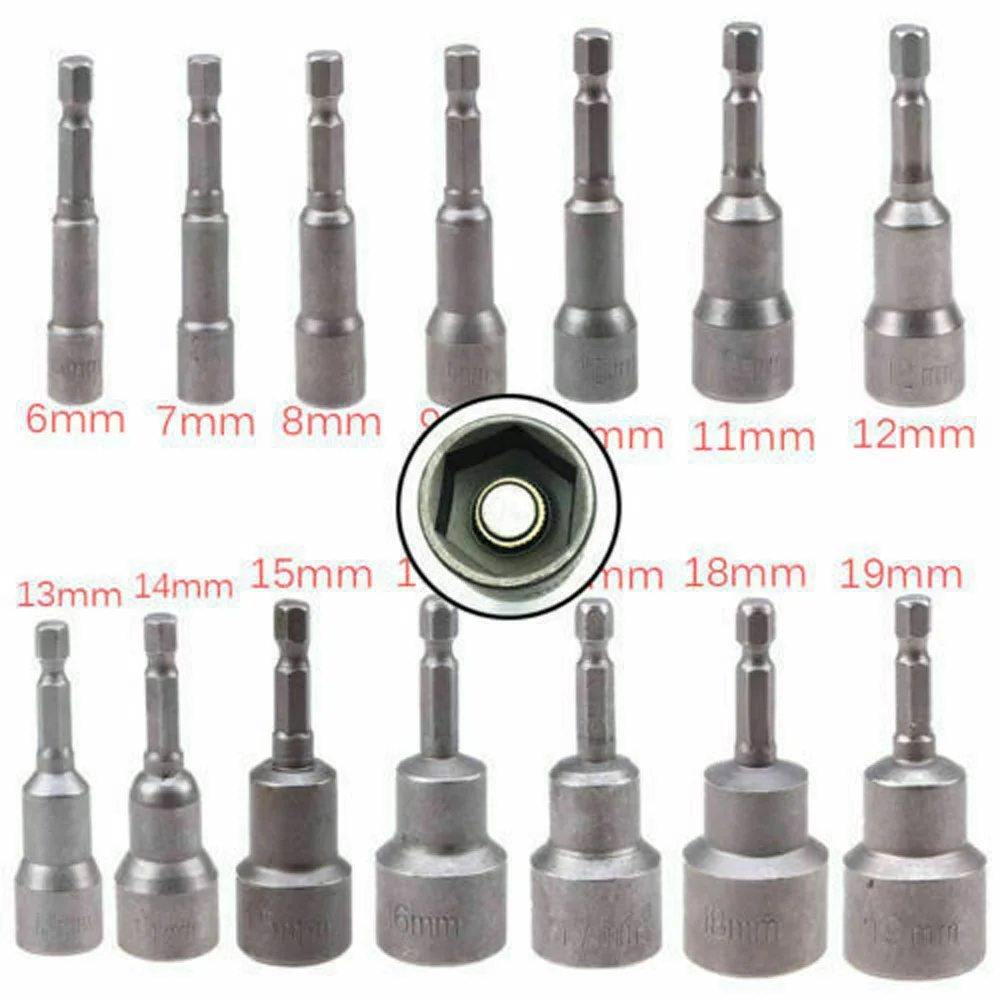 

Magnetic 1/4 Hex Shank Head Nut Driver Drill Bits Socket Drilling Repair Part