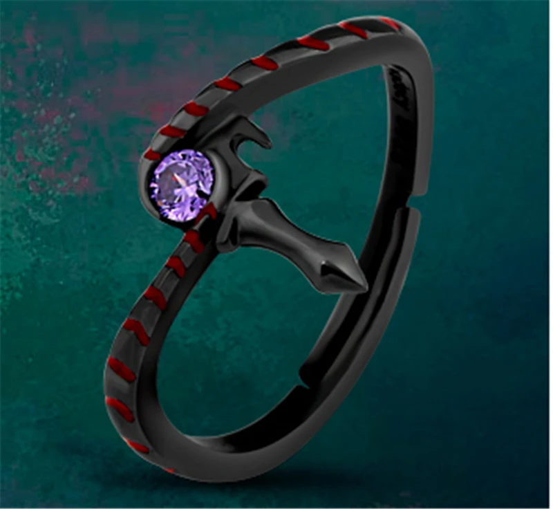 Кольцо из серебра 925 пробы в виде аниме Токийский Гуль канеки Кен чилопуд черное