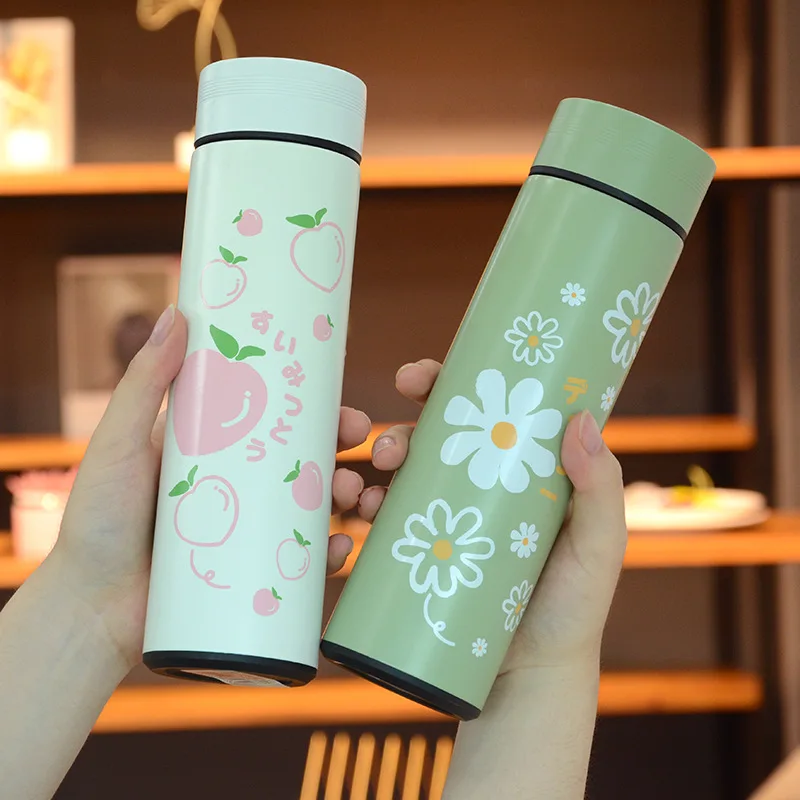 

thermos cup girl heart ins lovely Daisy water cup female net red anti falling 304 stainless steel heat preservation cup