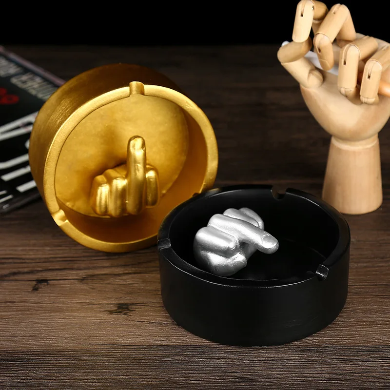 

Spoof middle finger gesture ashtray gift home ashtray for friend and husband