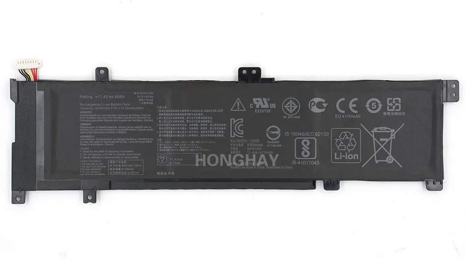 HONGHAY B31N1429 Аккумулятор для ноутбука ASUS A501L A501LX A501LB5200 K501U K501UX K501UB K501LB K501LX 11,4 V 48WH 4240 мА-ч