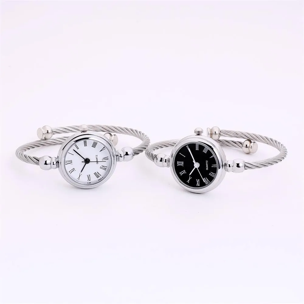 

Glass Mirror Bracelet Watch Girl Circular Analog Quartz Watch