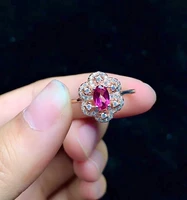 vintage 925 silver garnet ring for party 4mm6mm natural garnet silver ring sterling silver garnet jewelry gift for wife