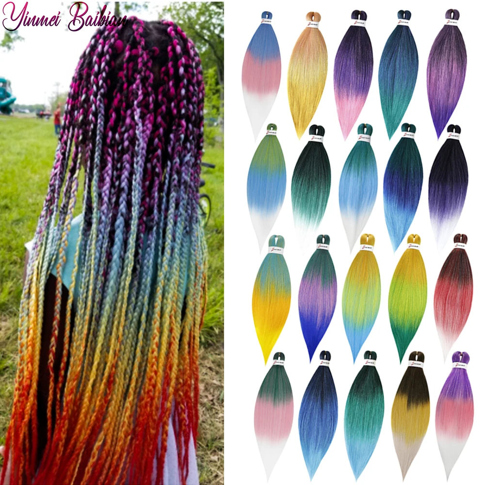 

Yinmei Baibian Easy Braid Hair Synthetic Yaki Straight Braiding Hair Pre Stretched Ombre Hair Braids Afro Crochet Jumbo Braids