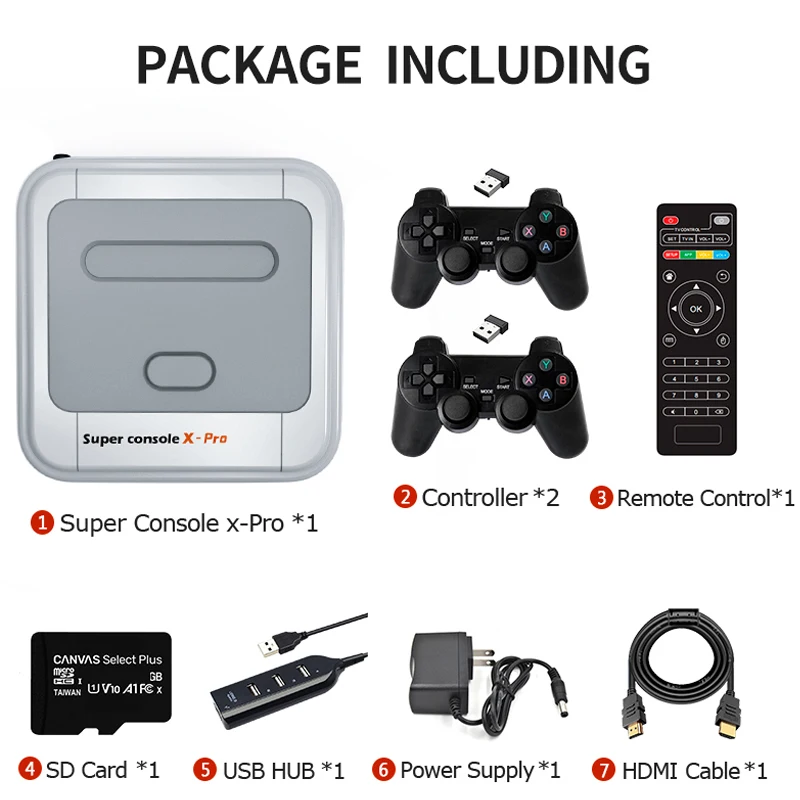 

Retro WiFi Super Console X Pro 4K HD TV Video Game Consoles For PS1/PSP/N64/ With 40000+ Games With Wireless Game Player Control