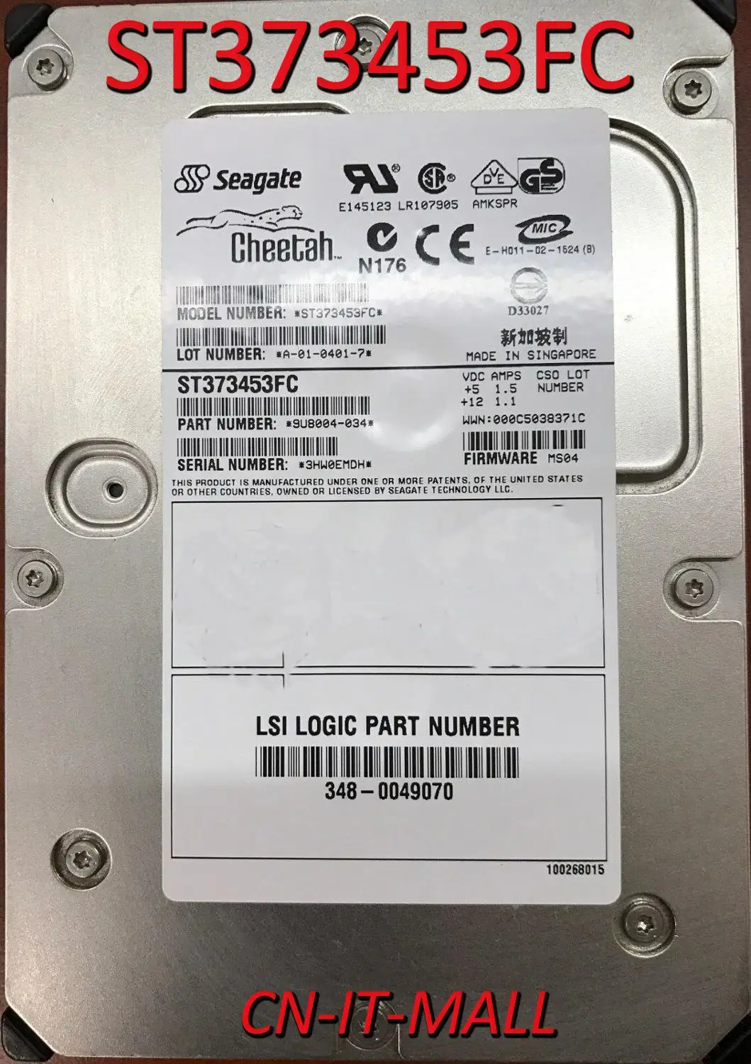 

Seagate Cheetah ST373453FC 73GB 15000 RPM 16MB Cache Fiber Channel 3.5" Internal Hard Drive