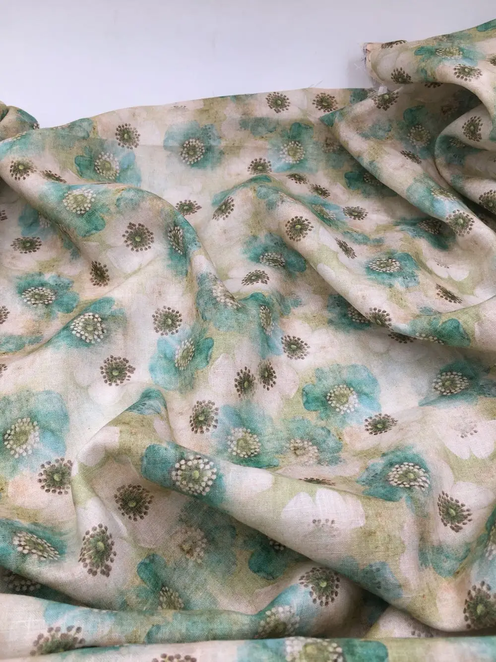 Высококачественное новое платье из чистого льна с цифровой печатью лоскутное