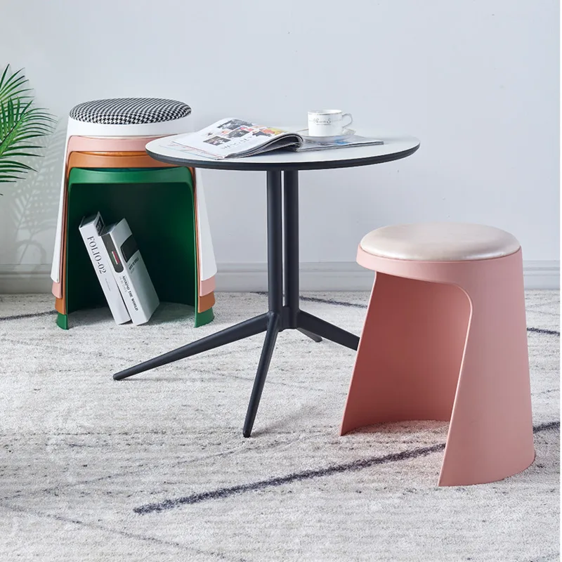 

Plastic round stool creative low stool household stacking storage stool makeup set stool modern minimalist storage stool