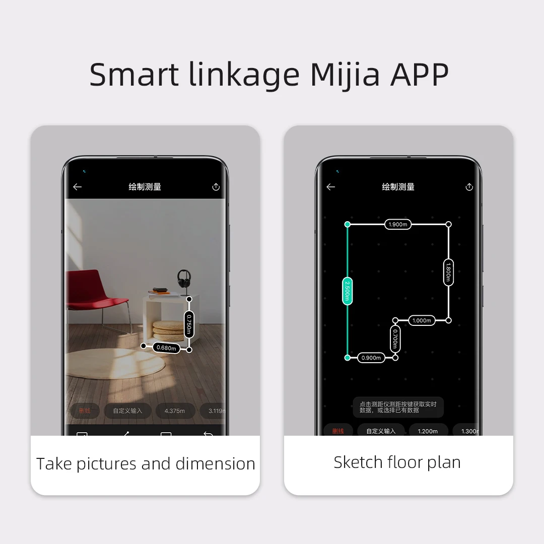 Умный лазерный дальномер Xiaomi Mijia MJJGCJYD001QW с ЖК-дисплеем 3 мм высокая точность