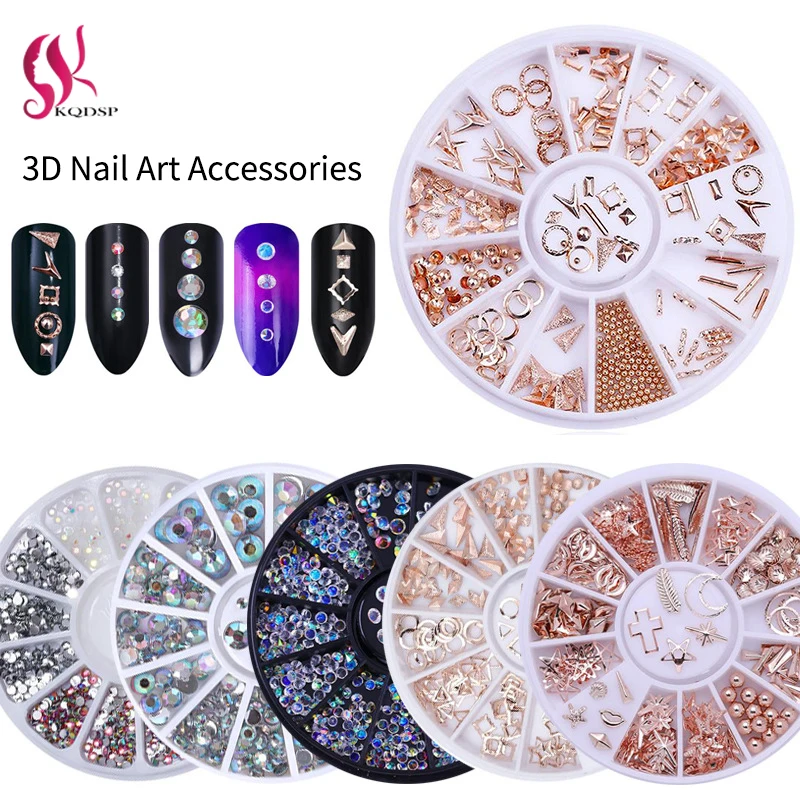 

Nail Art Decorations 3D Rhinestone Gold Silver Mixed Colorful Crystal Stone Small Beads DIY Accessories Studs Irregular Manicure