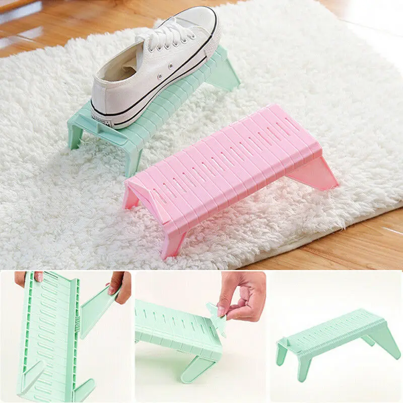 Home Storage or Organization Creative Plastic Shoes Rack Organizer Space - Saving Adjustable Durable | Дом и сад
