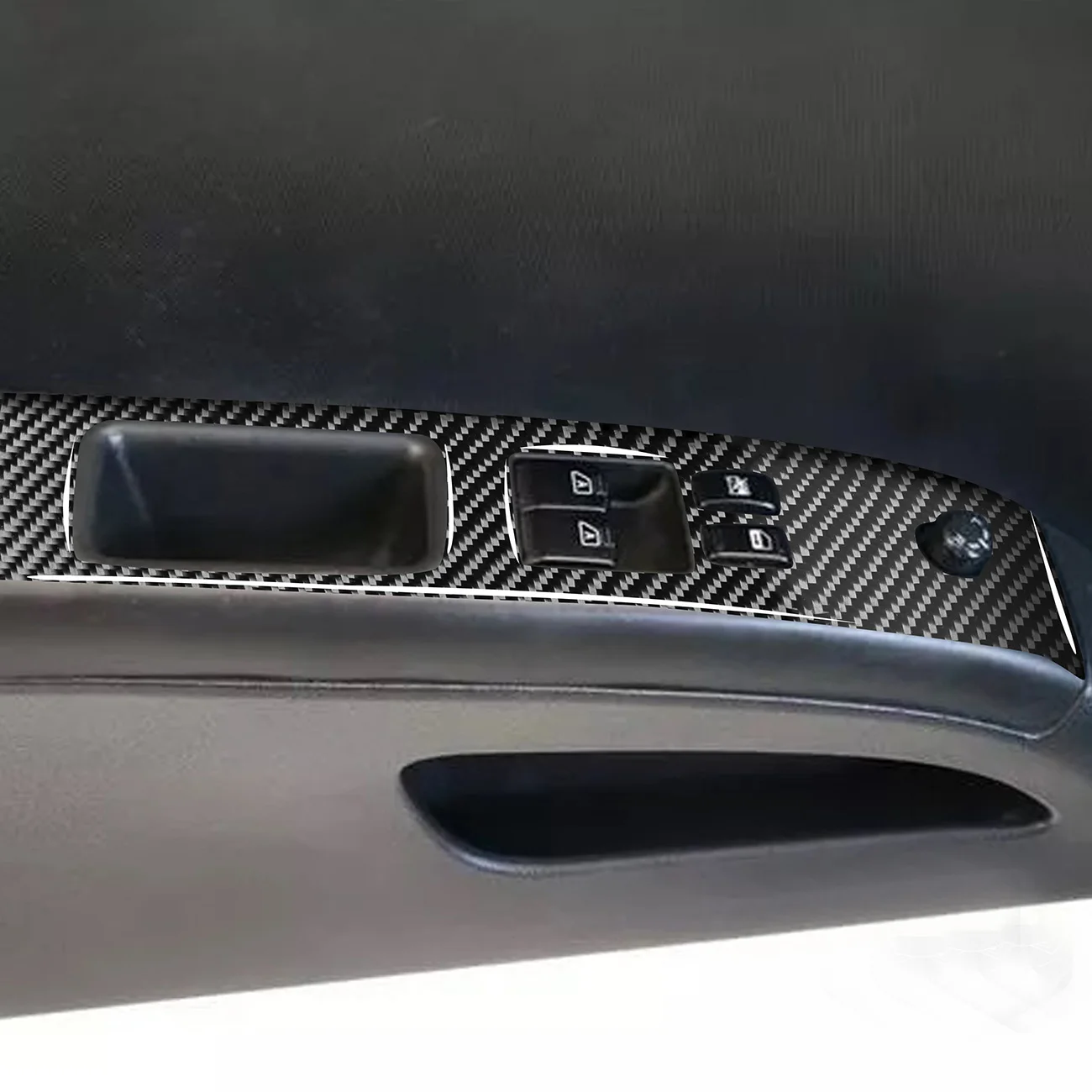 

2pcs Carbon Fiber Window Lifter Control Switch Decor Armrest Panel Trim Stickers For Nissan 350Z Car Styling Accessories