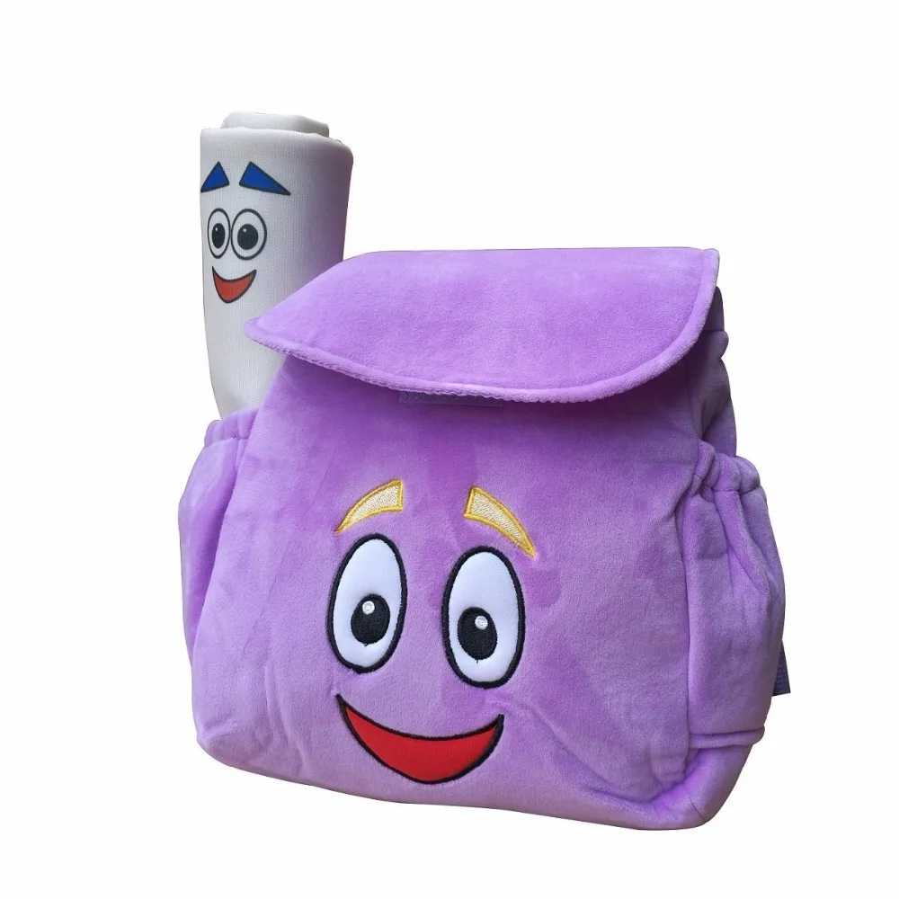 IGBBLOVE Dora Explorer Backpack Rescue Bag with Map,Pre-Kindergarten Toys Purple for Christmas gift