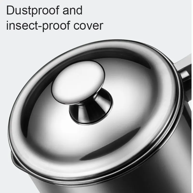 

3 in 1 Kitchen Stainless Steel Oil Filter Strainer Colander Reuse Fry Oil Can Pot Home SLC88