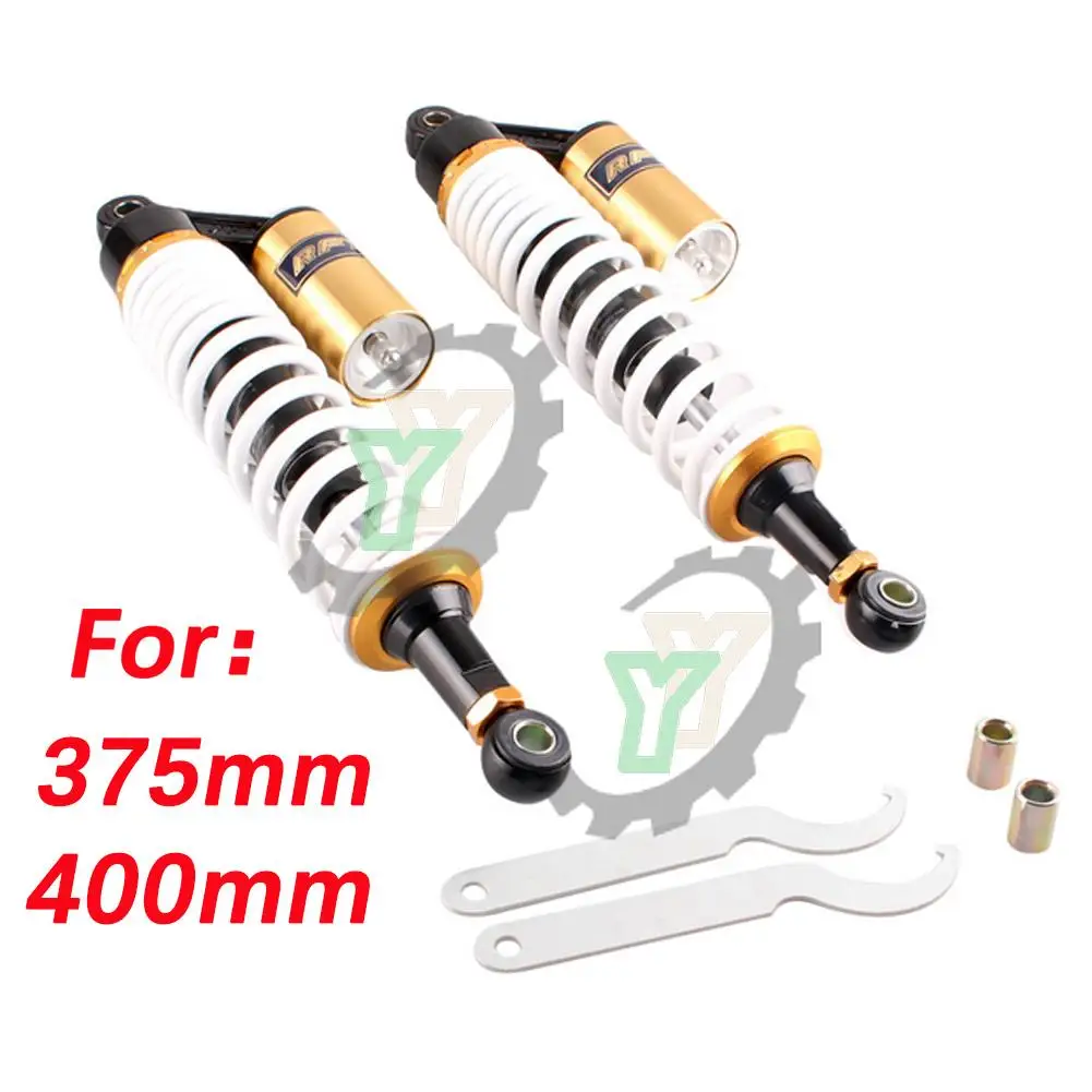 Universal Motorcycle Eye-Eye 375MM 400MM Pair Rear Air Shock Absorbers Suspension ATV Quad Scooter Kart Dirt Sport Bikes Motor