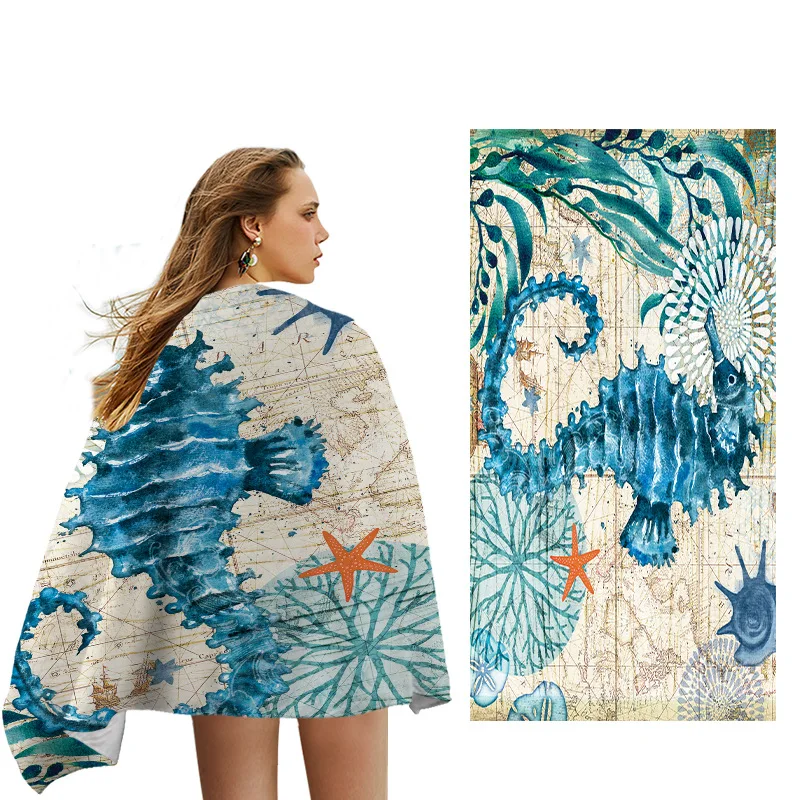 Портативное быстросохнущее пляжное полотенце с рисунком животных |